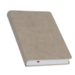 Bible Grand Format PU Beige : Similicuir beige souple